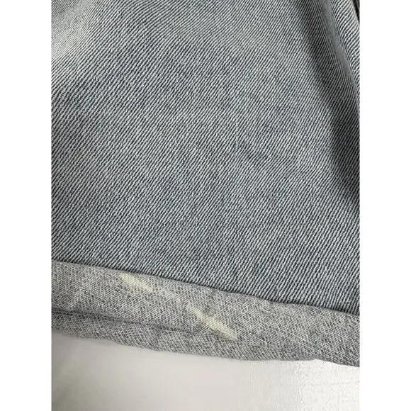 Day + Moon Women's Paperbag High Rise Denim Shorts Size L Ligh Wash Distressed - Picture 6 of 7